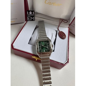 Relógio Cartier Santos Premium Aço Inoxidável Safira Automático 40mm Réplica Superior
