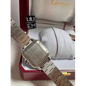 Relógio Cartier Santos Premium Aço Inoxidável Safira Automático 40mm Réplica Superior