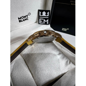 Relógio Montblanc 4810 Réplica Premium Masculino Quartzo Couro Safira 20 ATM