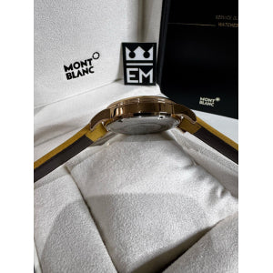 Relógio Montblanc 4810 Réplica Premium Masculino Quartzo Couro Safira 20 ATM