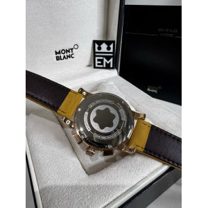 Relógio Montblanc 4810 Réplica Premium Masculino Quartzo Couro Safira 20 ATM