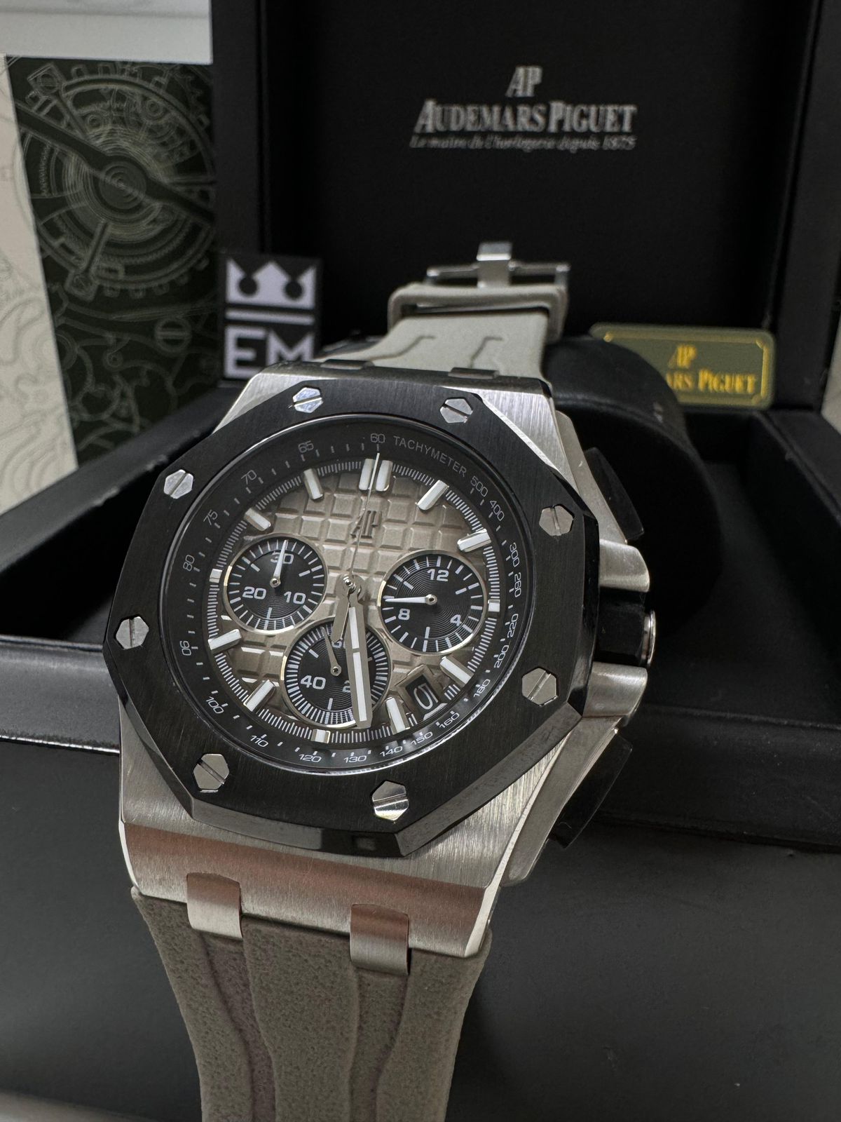 Relógio Audemars Piguet Offshore Réplica Premium Luxo Masculino 42mm Aço Inoxidável