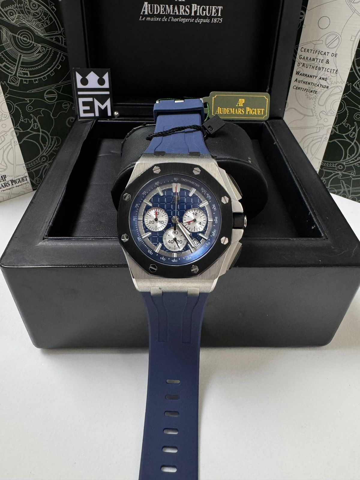 Relógio Audemars Piguet Offshore Réplica Premium Luxo Masculino 42mm Aço Inoxidável