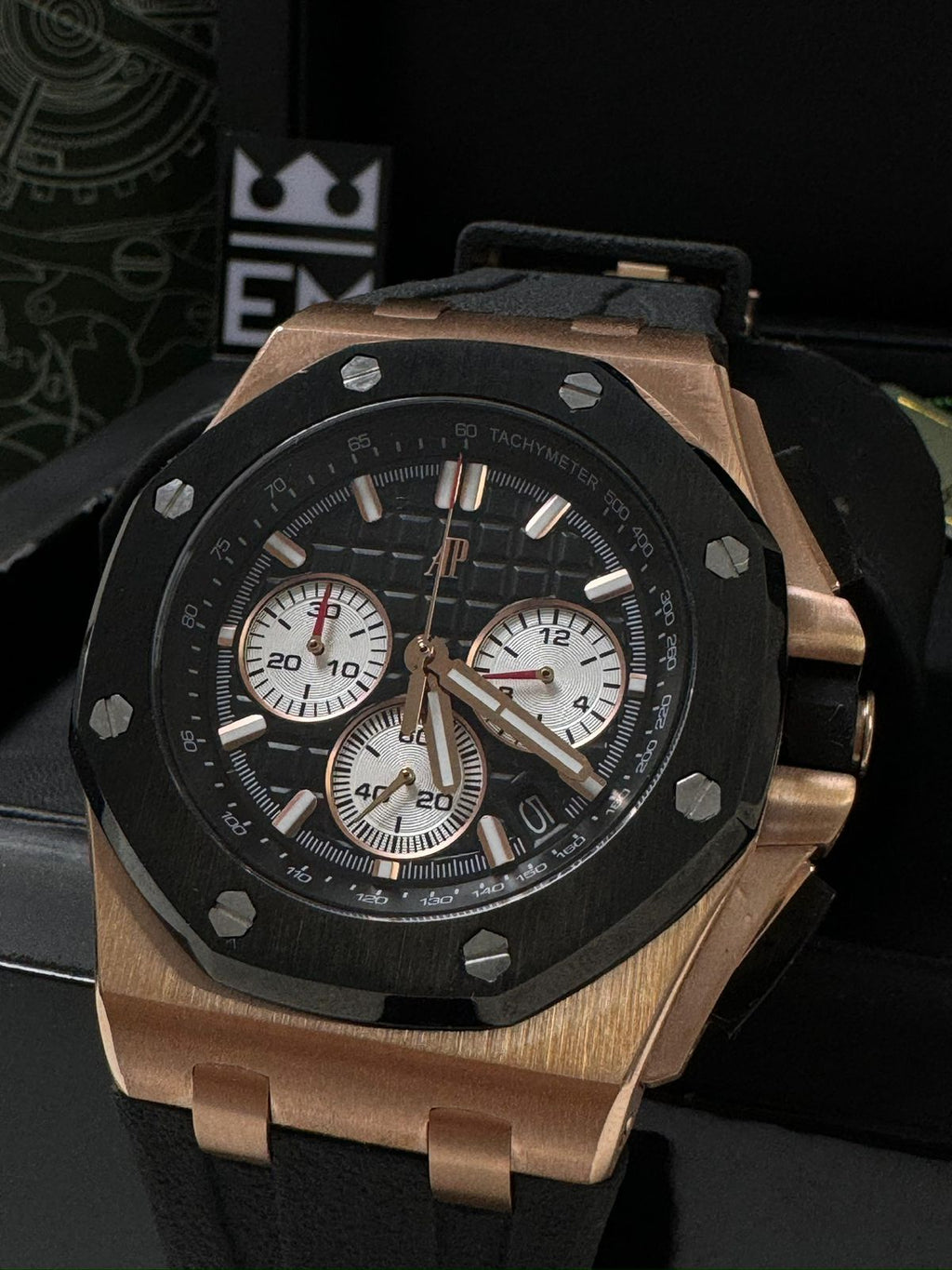 Relógio Audemars Piguet Offshore Réplica Premium Masculino Quartzo Aço Safira Luxo