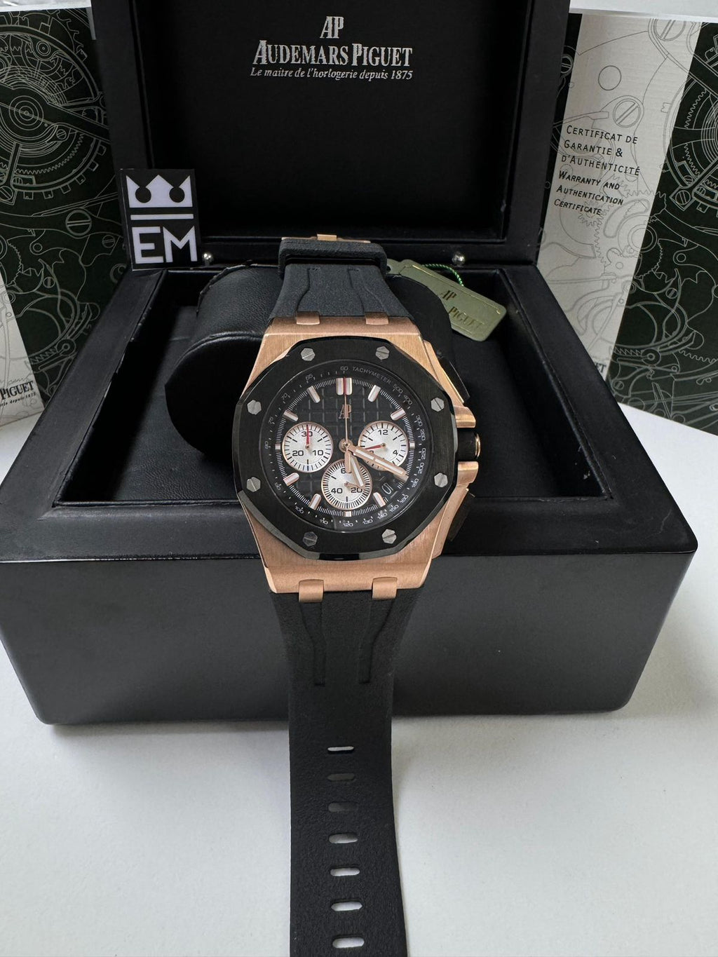Relógio Audemars Piguet Offshore Réplica Premium Masculino Quartzo Aço Safira Luxo