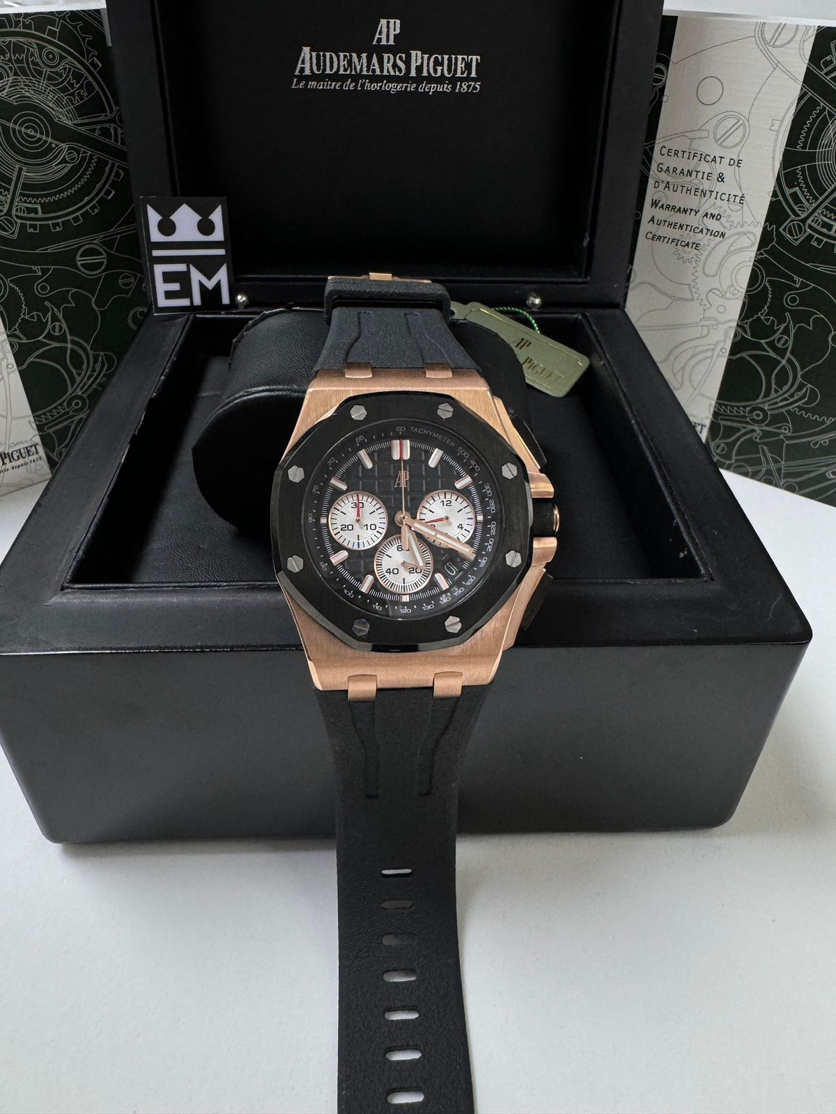 Relógio Audemars Piguet Offshore Réplica Premium Masculino Quartzo Aço Safira Luxo