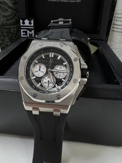 Audemars Piguet Offshore Masculino Réplica Premium Cronógrafo Quartzo Safira Aço Inoxidável