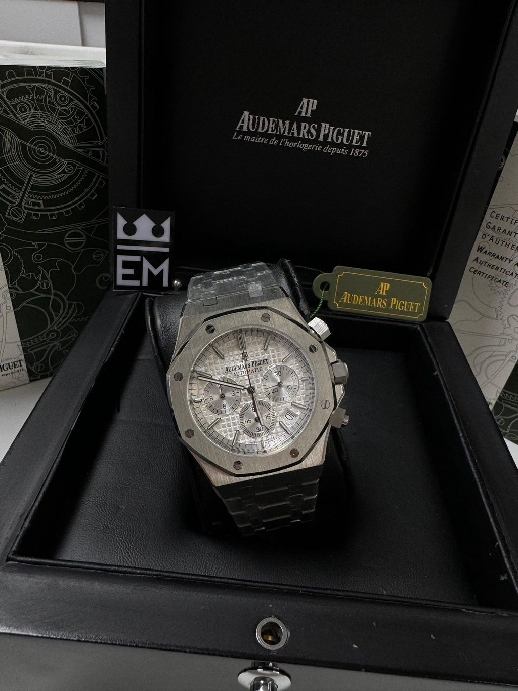 Audemars Piguet Royal Oak: Réplica Premium, Quartzo, Safira, Aço Inoxidável 41mm