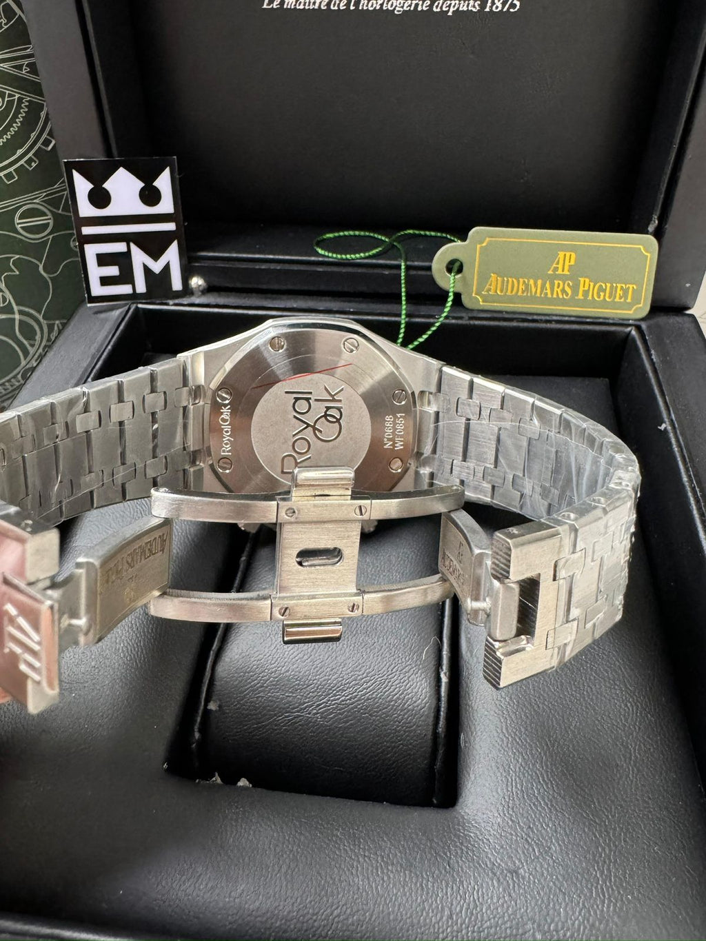 Relógio Audemars Piguet Royal Oak Réplica Premium Aço Safira Quartz Masculino Luxuoso