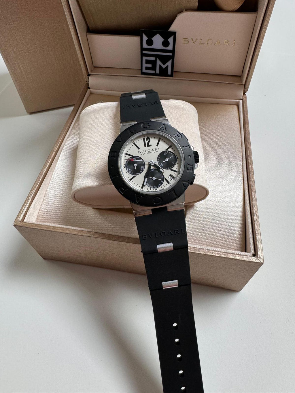 Relógio Bvlgari Aluminium Réplica Premium Superior Masculino: Automático, Safira, Aço, Silicone