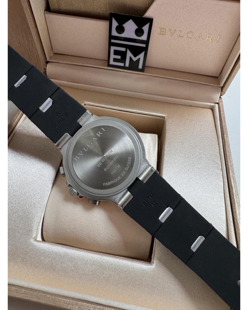 Relógio Bvlgari Aluminium Premium: Máquina Quartz, Safira, Aço, Silicone, 20 ATM