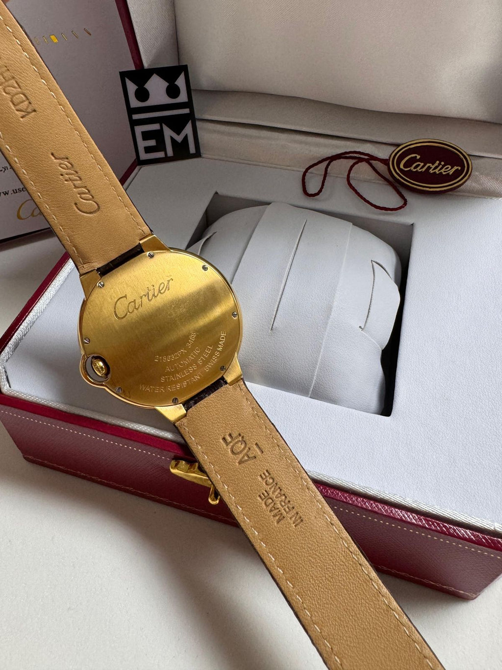 Relógio Masculino Réplica Premium Cartier Ballon Automático 42mm Resistente à Água