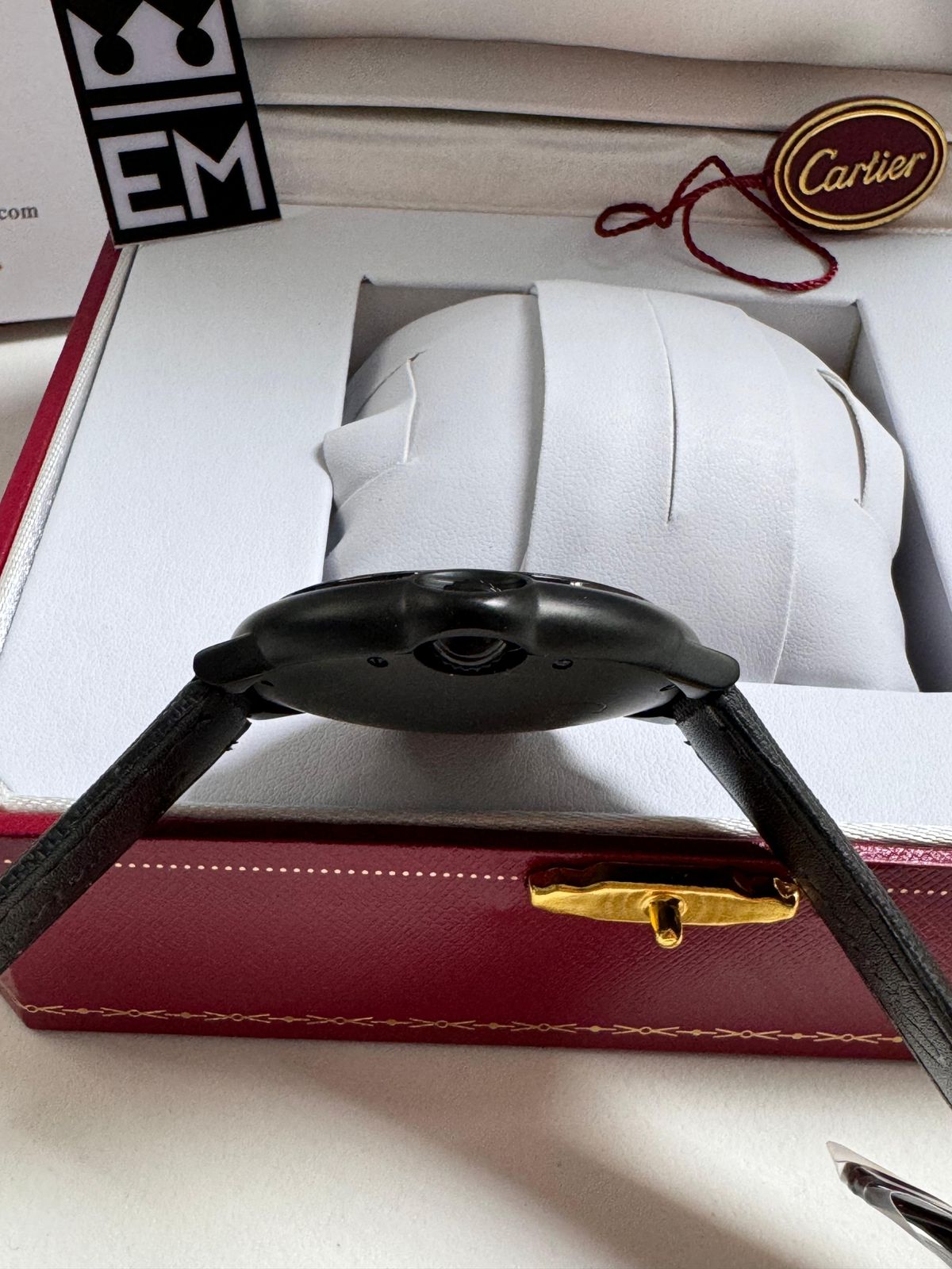 Relógio Masculino Cartier Ballon Réplica Premium Suíça Automático 42mm Safira Aço Inoxidável Couro