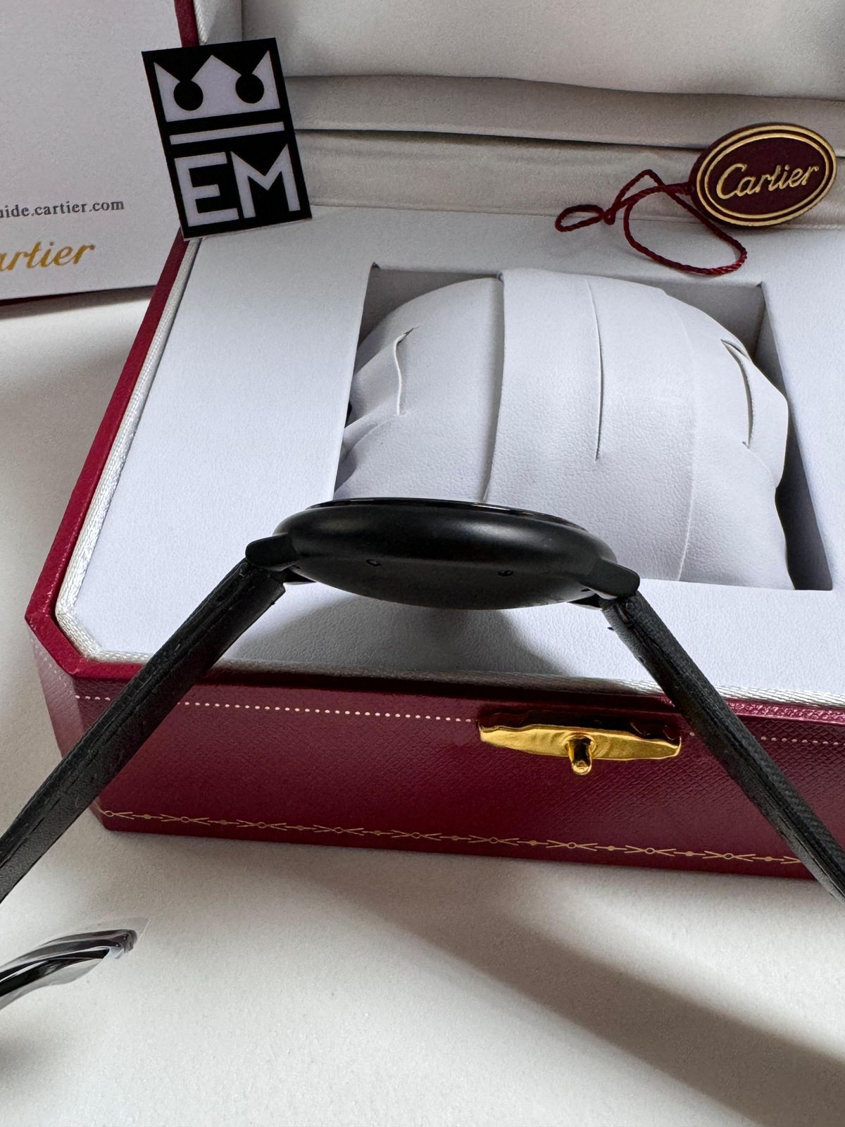 Relógio Masculino Cartier Ballon Réplica Premium Suíça Automático 42mm Safira Aço Inoxidável Couro