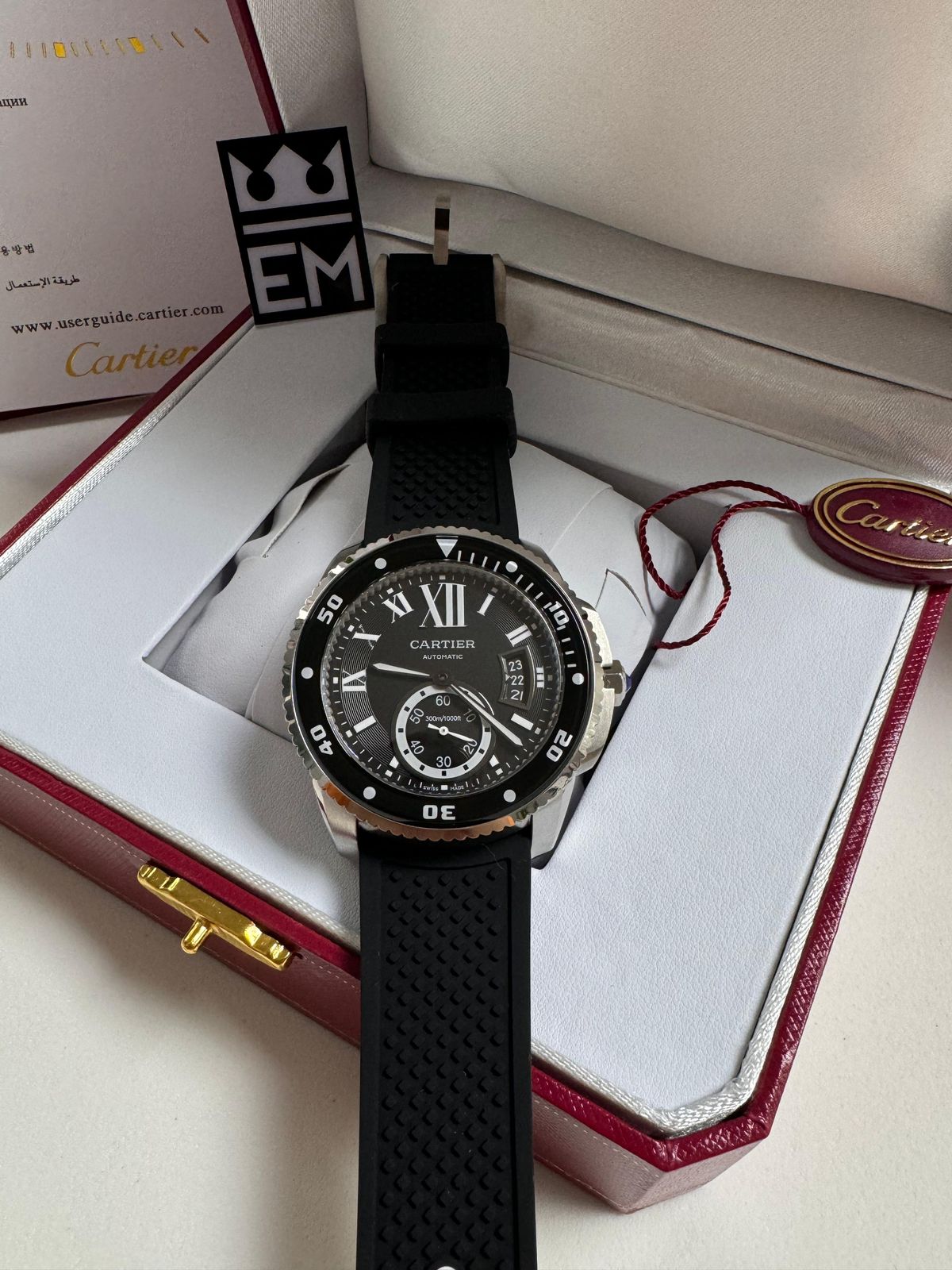 Relógio Cartier Diver Premium Masculino Automático Aço Safira Silicone 20ATM