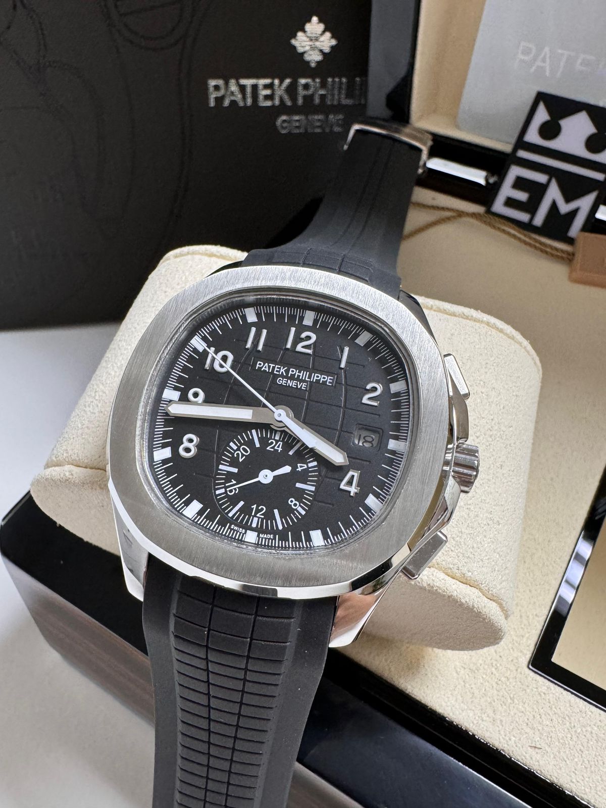 Patek Philippe Aquanaut Réplica Premium Superior Automática Safira Aço Inoxidável Silicone