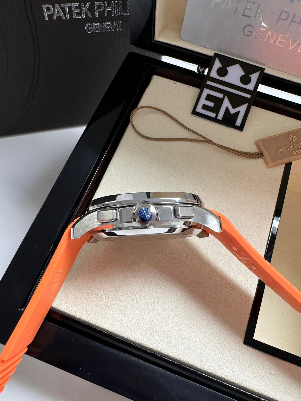 Relógio Patek Philippe Aquanaut Premium Automático Aço Safira Pulseira Silicone
