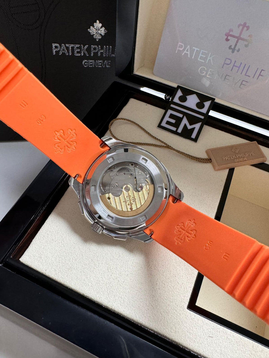 Relógio Patek Philippe Aquanaut Premium Automático Aço Safira Pulseira Silicone