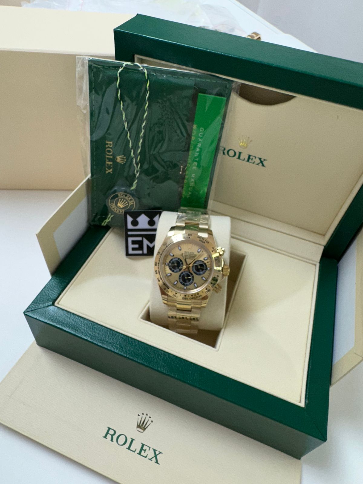 Relógio Rolex Daytona Gold Azul-Turquesa Premium Funcional Luxo Masculino