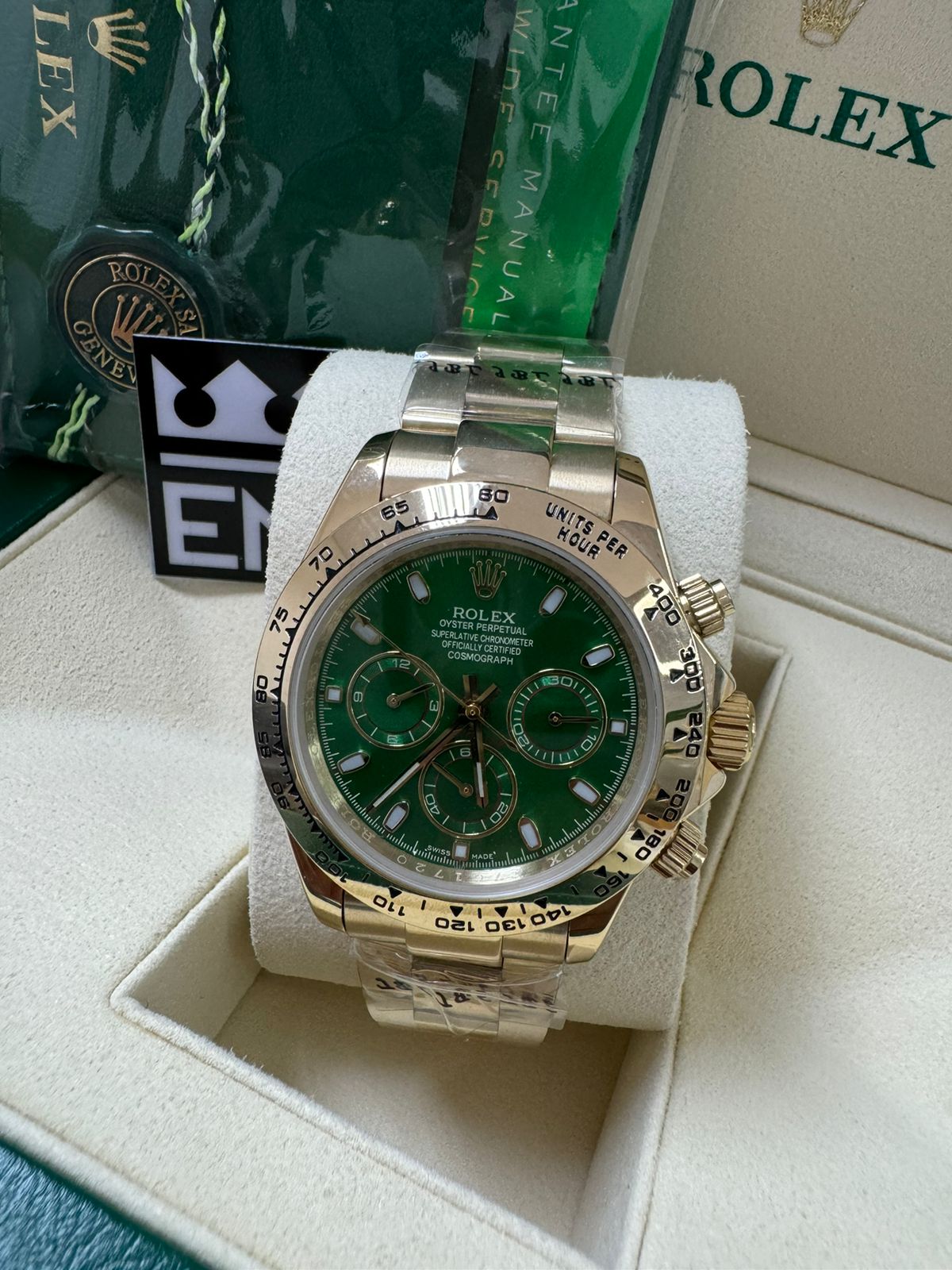 Relógio Rolex Daytona Gold Azul-Turquesa Premium Funcional Luxo Masculino