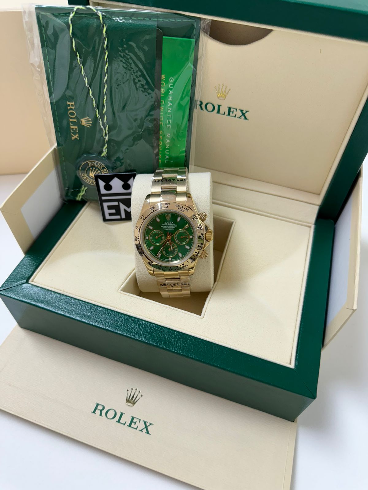 Relógio Rolex Daytona Gold Azul-Turquesa Premium Funcional Luxo Masculino