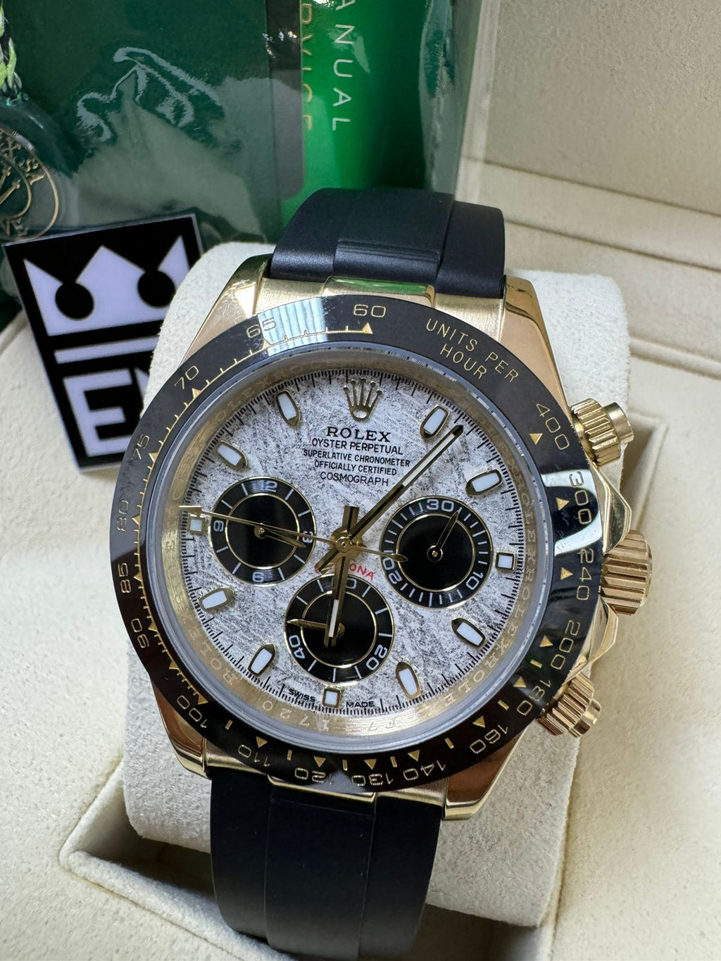 Relógio Rolex Daytona Gold Azul-Turquesa Premium Funcional Luxo Masculino