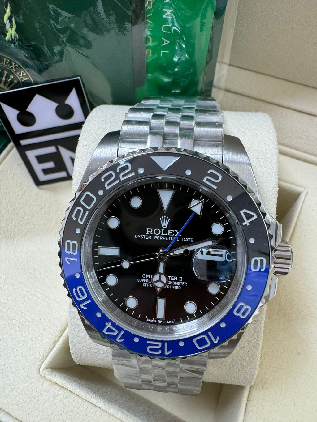 Deslumbrante Rolex GMT-Master II Jubilee Batman: O Relógio Automático de Safira Inoxidável