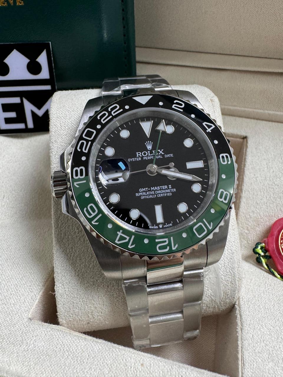 Relógio Rolex GMT-Master II Sprite Automático Premium Aço Inoxidável Safira