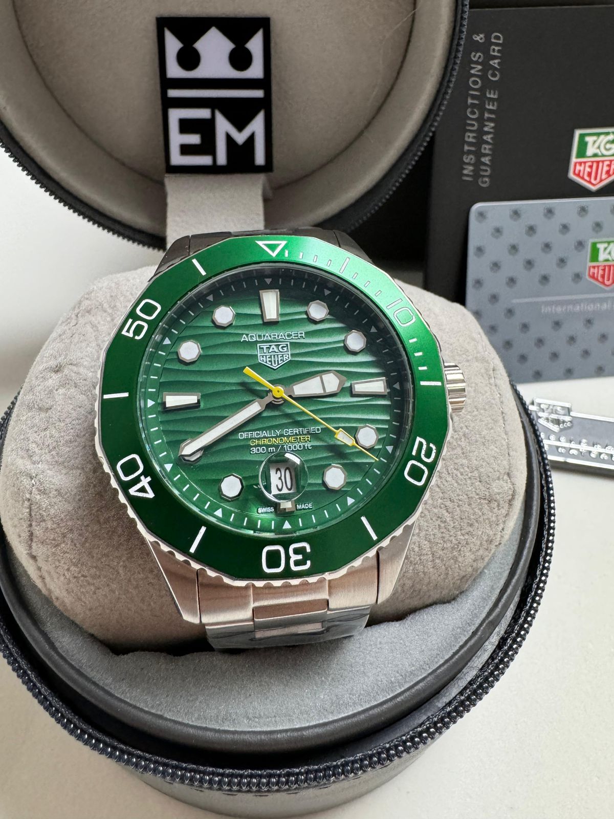 TAG Heuer Aquaracer Automático 43mm Aço Safira Mergulho 20ATM Masculino Luxo