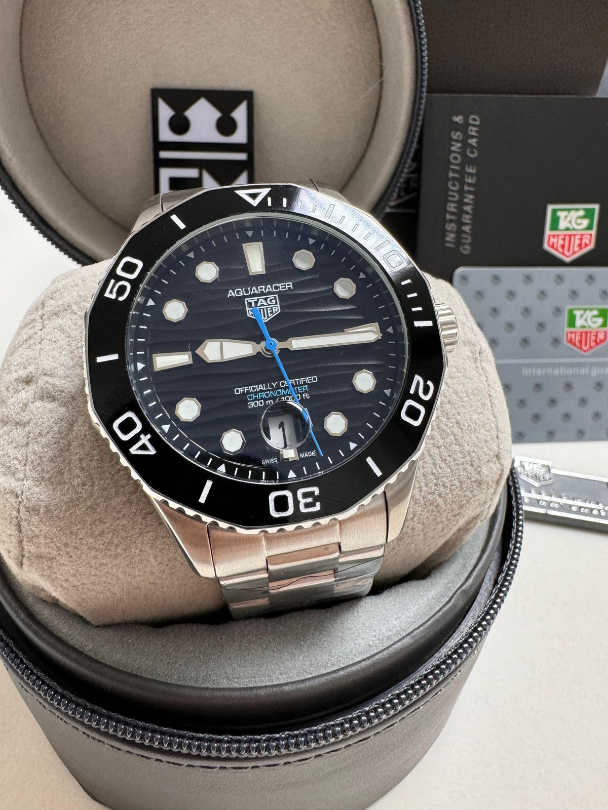 Relógio Tag Heuer Aquaracer Automático Masculino 43mm Aço Inoxidável Safira Mergulho 20ATM