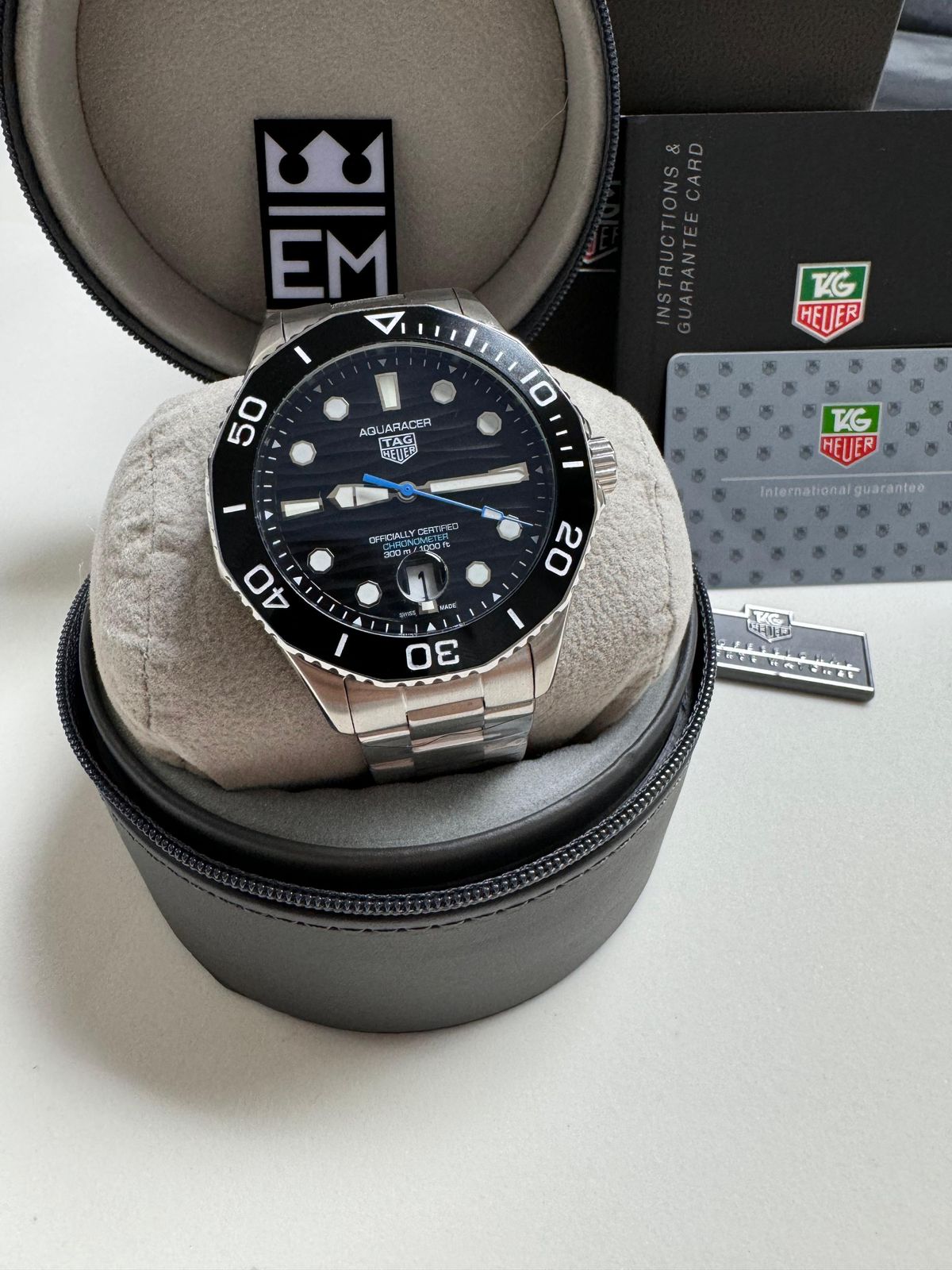 Relógio Tag Heuer Aquaracer Automático Masculino 43mm Aço Inoxidável Safira Mergulho 20ATM