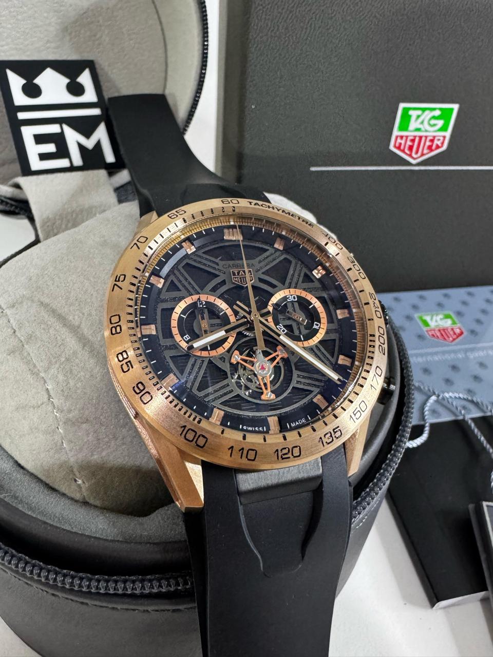 Relógio Tag Heuer Carrera Cronógrafo Máquina Quartz Premium Aço Inoxidável 44mm