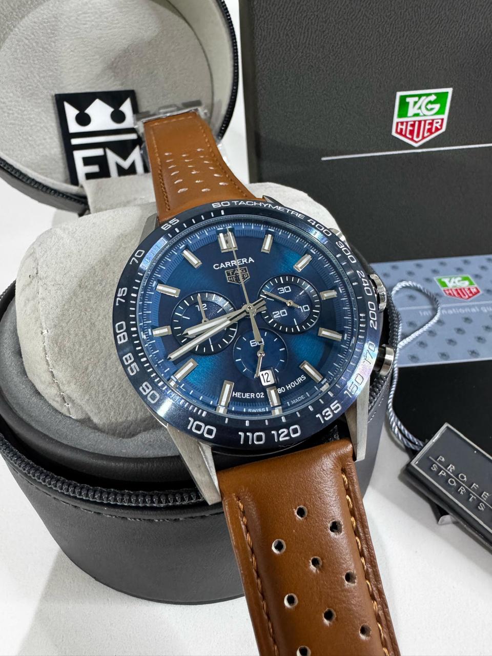 Relógio Tag Heuer Carrera Cronógrafo Automático Safira Aço Inoxidável Premium