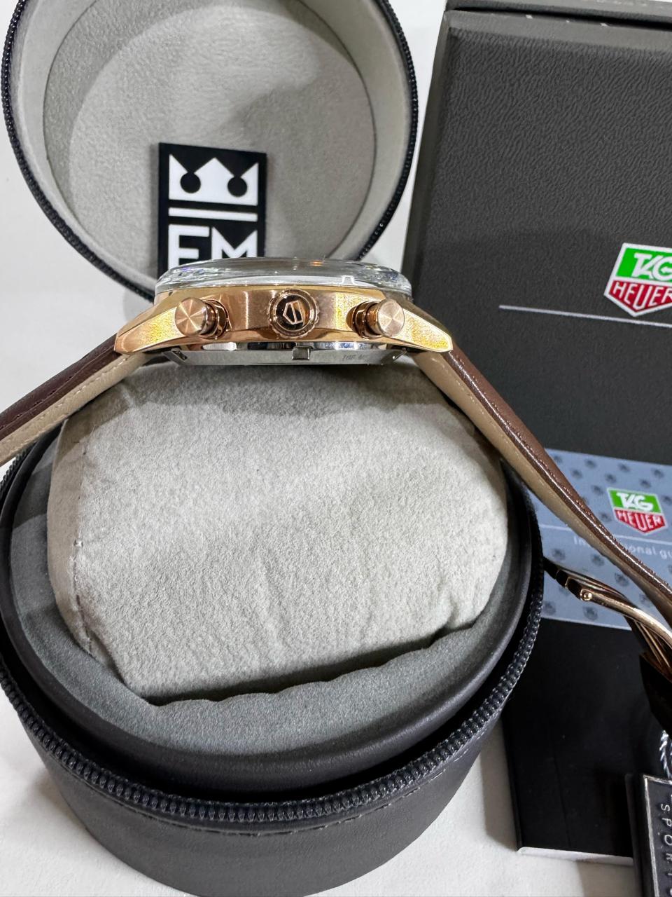 Relógio Tag Heuer Carrera Cronógrafo Automático Premium Aço Safira Couro Resistente Água