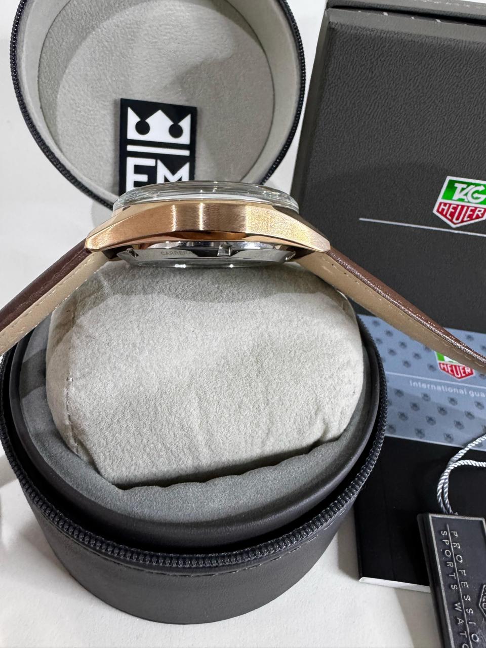 Relógio Tag Heuer Carrera Cronógrafo Automático Premium Aço Safira Couro Resistente Água